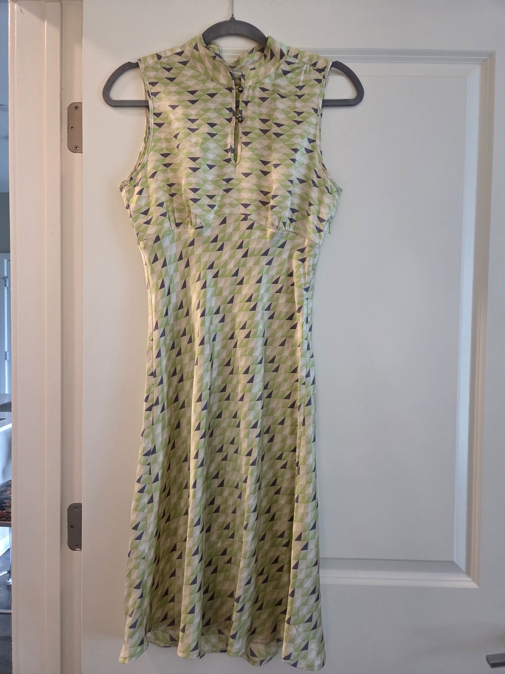 Finn Flare 100% Silk Geometric Midi Dress Size Small